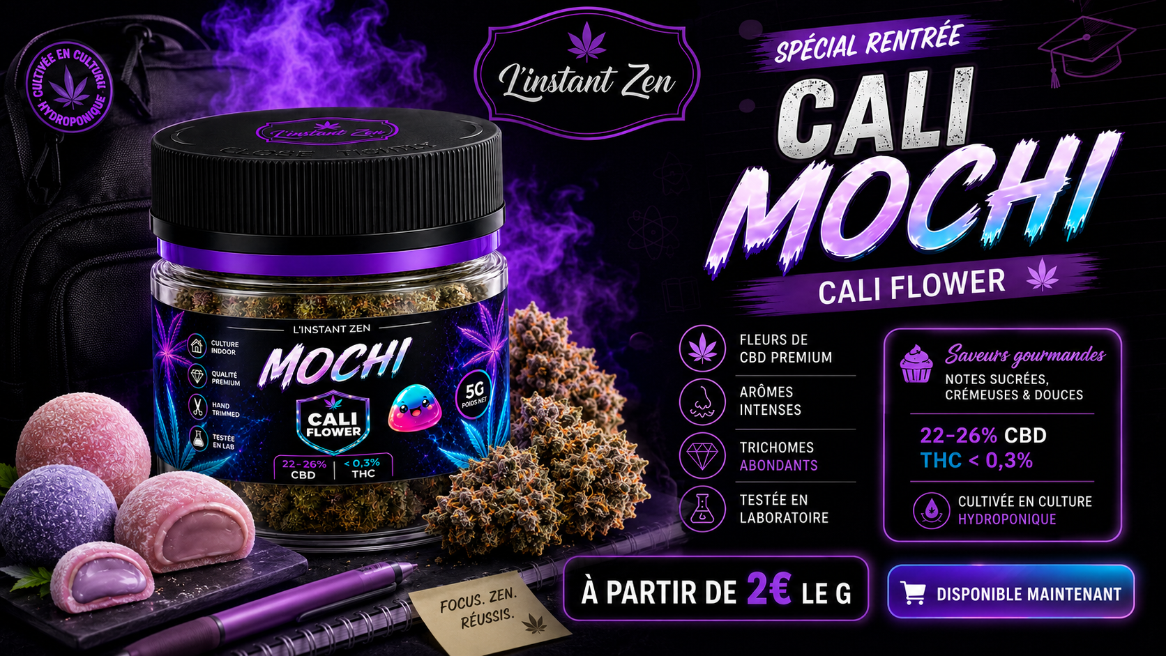 Fleur CBD Mochi californienne – L'Instant Zen CBD