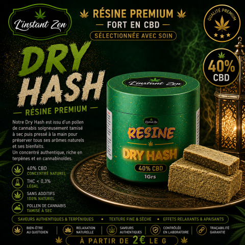 Résine - Dry Hash CBD - 50%