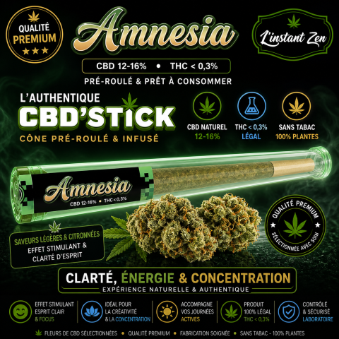CBD Pre-Roll - Amnesia - 15,5%