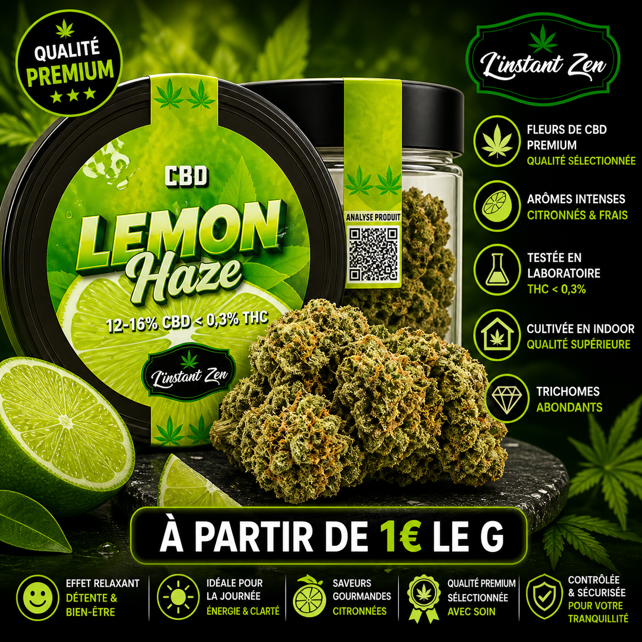 CBD Medium Bud – Lemon Haze - 15,46%