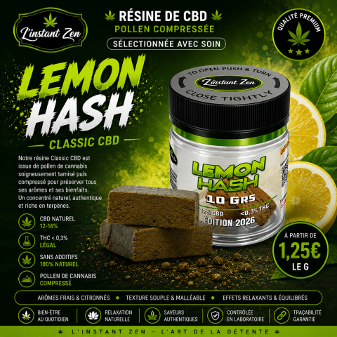 Résine - Lemon Hash CBD - 20%