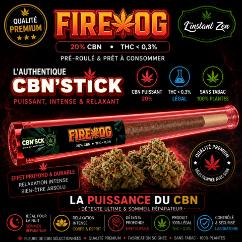 CBN Pre-Roll – Fire OG – 20% (Strong)